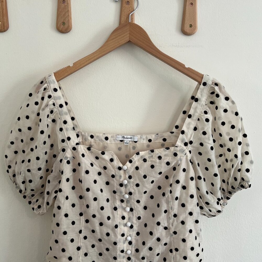 NWT Madewell Embroidered Organza Puff-Sleeve Top | Size: US 10